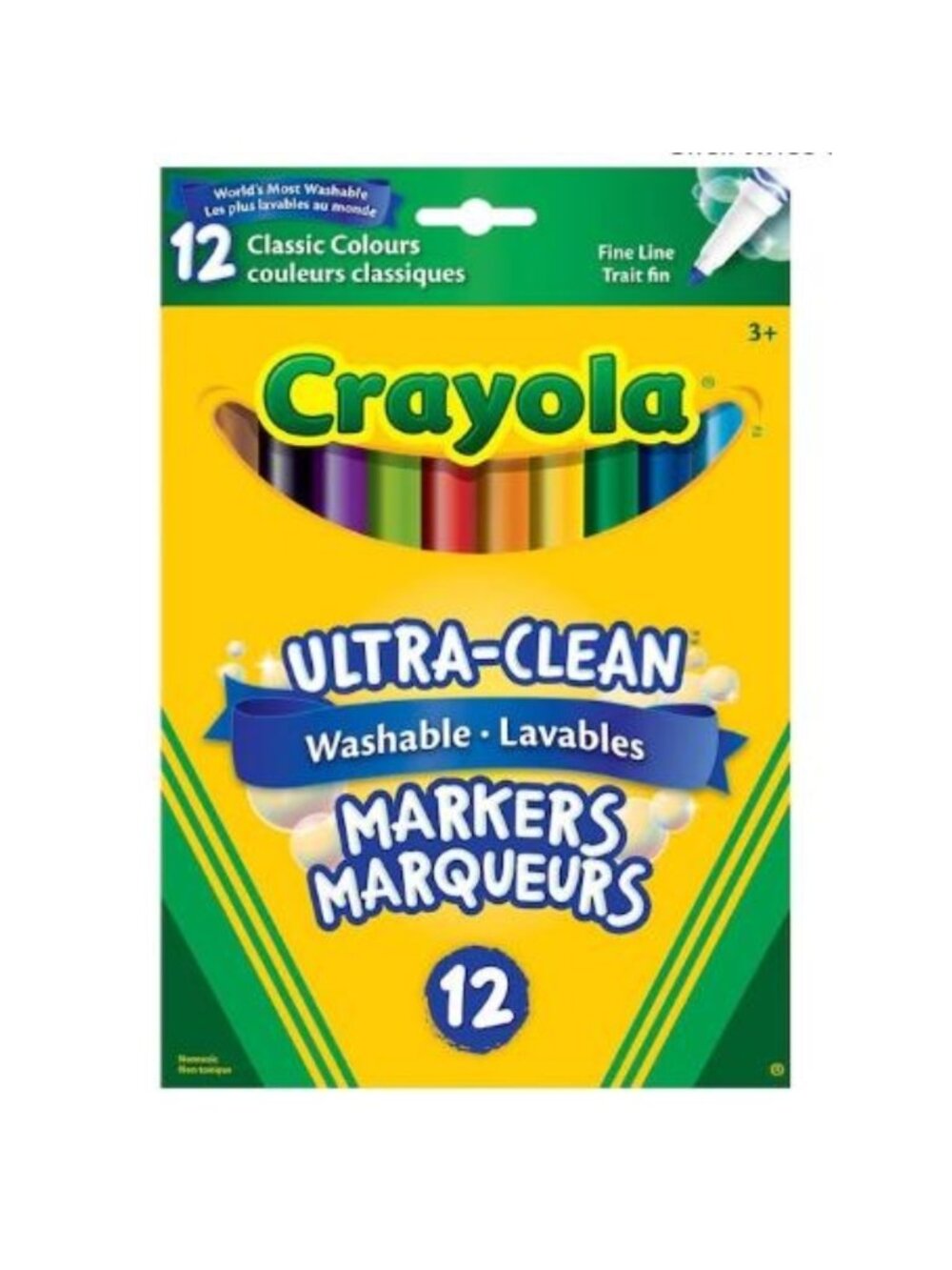 Crayola Washable Coloring Fine Line Markers(12 Count) New in Box Add-On Item